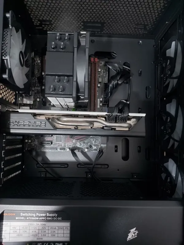 Ігровий ПК 1stPlayer FireBase X6 Tower / Intel Core i5-8500 (6 ядер по 3.0 - 4.1 GHz) / 16 GB DDR4 / 240 GB SSD M.2 + 512 GB SSD / AMD Radeon RX 570, 8 GB GDDR5, 256-bit / 500W б/в - зображення 5