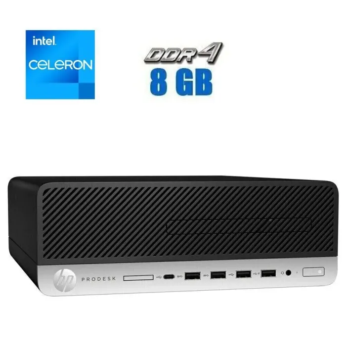 ПК HP ProDesk 600 G3 SFF / Intel Celeron G3900 (2 ядра по 2.8 GHz) / 8 GB DDR4 / 300 GB HDD / Intel HD Graphics 510 / USB Type-C б/в - зображення 1