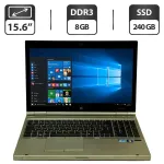 Ноутбук Б-клас HP EliteBook 8560p / 15.6" (1600x900) TN / Intel Core i5-2520M (2 (4) ядра по 2.5 - 3.2 GHz) / 8 GB DDR3 / 240 GB SSD / Intel HD Graphics 3000 / WebCam / DVD-ROM б/в