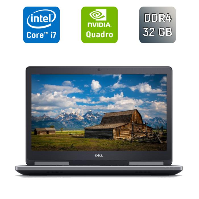Мобільна робоча станція Dell Precision 7720 / 17,3" (1920x1080) IPS / Intel Core i7-7920HQ (4 (8) ядра по 3,1 - 4,1 ГГц) / 32 ГБ DDR4 / 512 ГБ SSD + 500 ГБ HDD / nVidia Quadro P3000, 6 ГБ GDDR5, 192-біт / WebCam / HDMI / Windows 10 б/в - зображення 1
