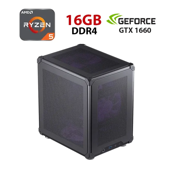 Ігровий ПК Forsage JONSBO C6 Black Tower / AMD Ryzen 5 5500 (6 (12) ядер по 3,6 - 4,2 ГГц) / 16 ГБ DDR4 / 240 ГБ SSD / nVidia GeForce GTX 1060, 6 ГБ GDDR5, 192-bit - зображення 1