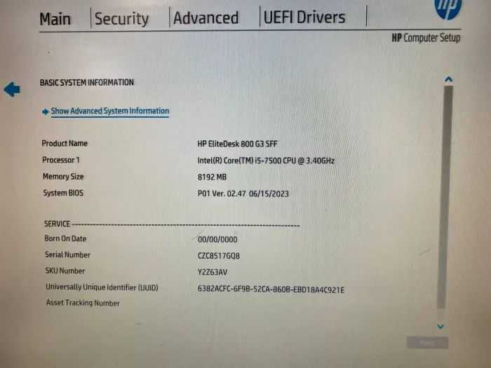Комп'ютер HP EliteDesk 800 G3 SFF / Intel Core i5-7500 (4 ядра по 3.4 - 3.8 GHz) / 8 GB DDR4 / 256 GB SSD / Intel HD Graphics 530 б/в - зображення 6