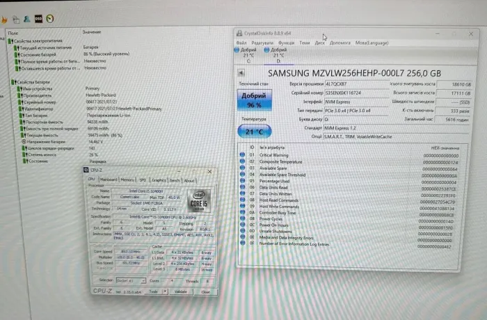 Мобільна робоча станція HP ZBook 17 G7 / 17,3" (1920x1080) IPS / Intel Core i5-10400H (4 (8) ядра по 2,6 - 4,6 ГГц) / 32 ГБ DDR4 / 256 ГБ SSD + 256 ГБ SSD / nVidia Quadro T1000, 4 ГБ GDDR5, 128-біт / WebCam б/в - зображення 9