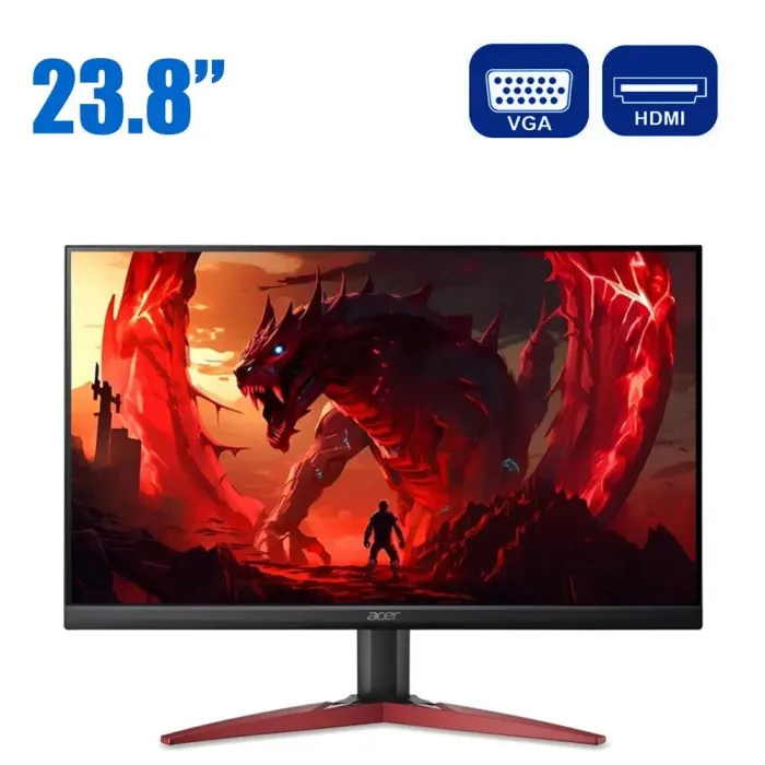 Монітор Acer Nitro Gaming KG242Y / 23.8" (1920x1080) IPS / HDMI, VGA, Audio / VESA 100x100 / Вбудовані колонки 2x 2W - зображення 1