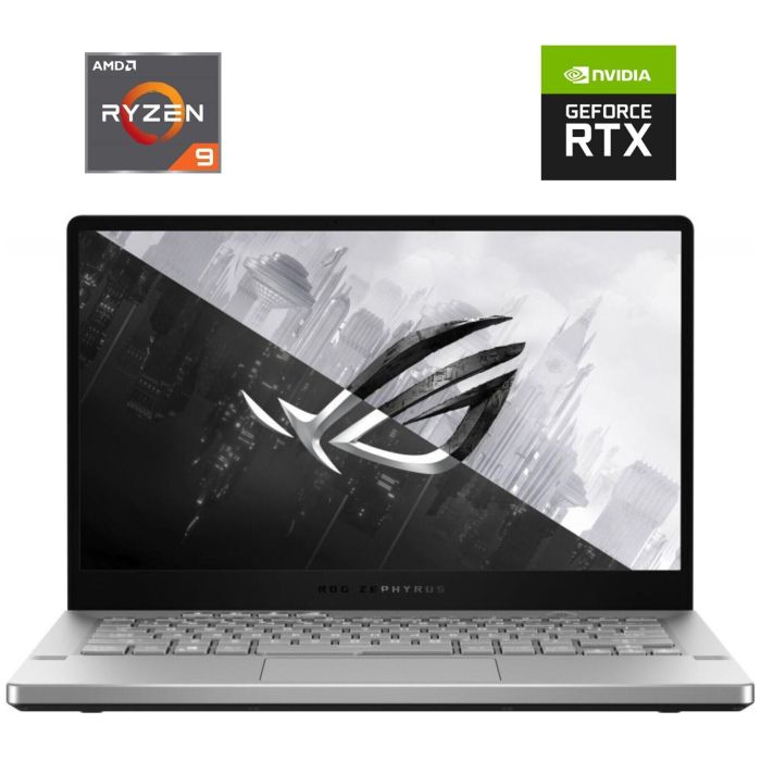 Ігровий ноутбук Asus ROG Zephyrus G14 GA401QM / 14" (1920x1080) IPS / AMD Ryzen 9 5900HS (8 (16) ядер по 3,0 - 4,6 ГГц) / 16 ГБ DDR4 / 512 ГБ SSD NVMe / nVidia GeForce RTX 3060, 6 ГБ GDDR6, 192-біт б/в - изображение 1