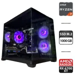 Збірка під замовлення: ігровий ПК Gamdias Aura GC10M ARGB Black Tower / AMD Ryzen 7 5700X (8 (16) ядер по 3.4 - 4.6 GHz) / 32 GB DDR4 / 1000 GB SSD M.2 / AMD Radeon RX 6700 XT, 12 GB GDDR6, 192-bit / 650W б/в