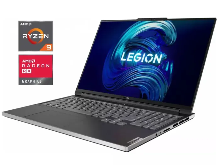 Ігровий ноутбук Lenovo Legion Slim S7 16ARHA7 / 16" (2560x1600) IPS / AMD Ryzen 9 6900HX (8 (16) ядер по 3.3 - 4.9 GHz) / 16 GB DDR5 / 512 GB SSD M.2 / AMD Radeon RX 6800S, 8 GB GDDR6, 128-bit / WebCam / Win 11 Home б/в - зображення 1