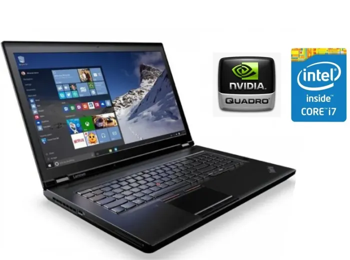 Мобільна робоча станція Lenovo ThinkPad P70 / 17.3" (1920x1080) IPS / Intel Core i7-6700HQ (4 (8) ядра по 2.6 - 3.5 GHz) / 32 GB DDR4 / 480 GB SSD / nVidia Quadro M4000M, 4 GB GDDR5, 256-bit / WebCam б/в - зображення 1