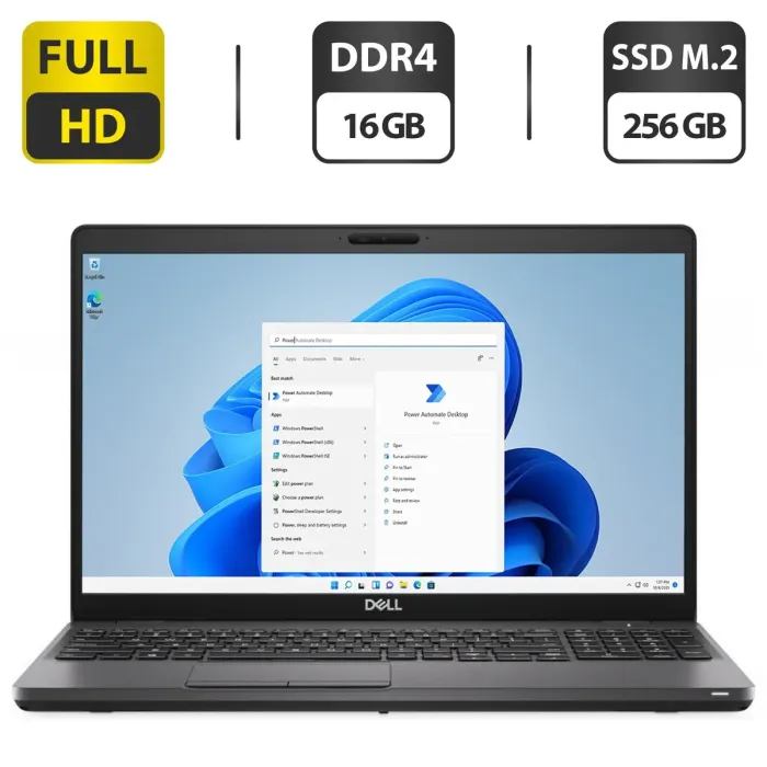 Ноутбук Б-клас Dell Latitude 5500 / 15.6" (1920x1080) IPS / Intel Core i5-8265U (4 (8) ядра по 1.6 - 3.9 GHz) / 16 GB DDR4 / 256 GB SSD M.2 / Intel UHD Graphics / WebCam б/в - зображення 1