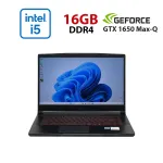 Ігровий ноутбук Б-класу MSI GF63 Thin 11SC MS-16R6 / 15.6" (1920x1080) IPS / Intel Core i5-11400H (6 (12) ядер по 2,7 - 4,5 ГГц) / 16 ГБ DDR4 / 960 ГБ SSD / nVidia GeForce GTX 1650 Max-Q, 4 ГБ GDDR6, 128-біт / WebCam б/в