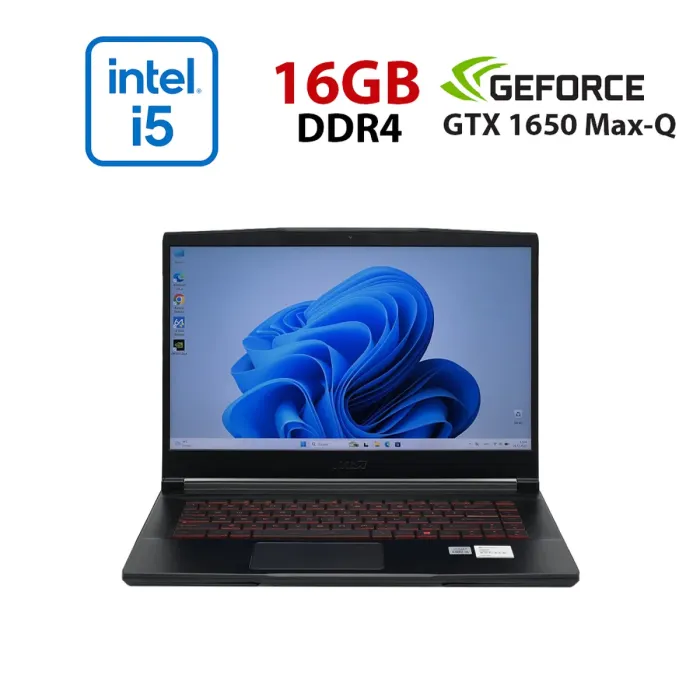 Ігровий ноутбук Б-класу MSI GF63 Thin 11SC MS-16R6 / 15.6" (1920x1080) IPS / Intel Core i5-11400H (6 (12) ядер по 2,7 - 4,5 ГГц) / 16 ГБ DDR4 / 960 ГБ SSD / nVidia GeForce GTX 1650 Max-Q, 4 ГБ GDDR6, 128-біт / WebCam б/в - зображення 1