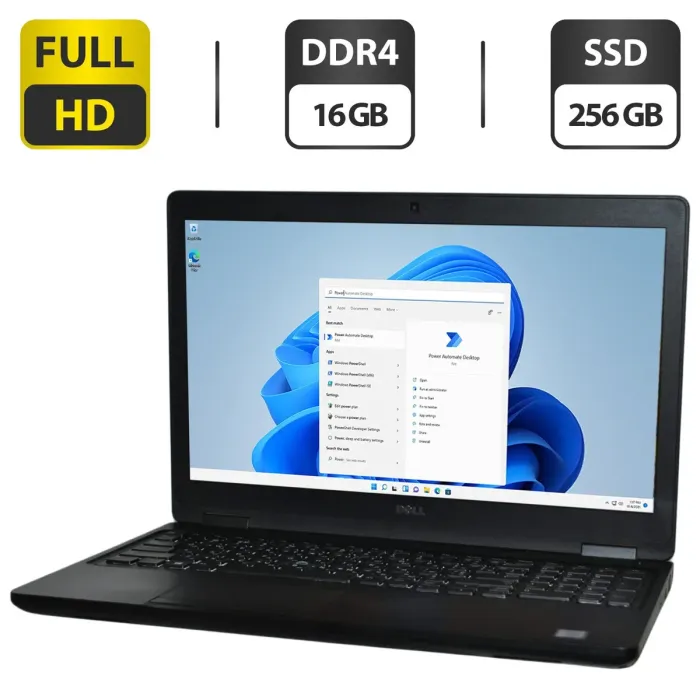 Ультрабук Dell Latitude 5590 / 15.6" (1920x1080) IPS / Intel Core i5-7300U (2 (4) ядра по 2.6 - 3.5 GHz) / 16 GB DDR4 / 256 GB SSD / Intel UHD Graphics 620 / WebCam / Windows 11 Pro б/в - зображення 1