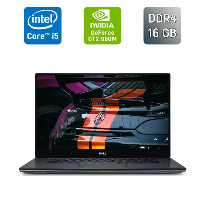 Ігровий ноутбук Б-класу Dell XPS 15 9550 / 15,6" (1920x1080) IPS / Intel Core i5-6300HQ (4 ядра по 2,3 - 3,2 ГГц) / 16 ГБ DDR4 / 512 ГБ SSD / nVidia GeForce GTX 960M, 2 ГБ GDDR5, 128-біт / HDMI б/в - зображення 1