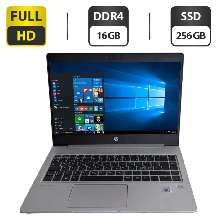 Ноутбук Б-клас HP ProBook 440 G7 / 14" (1920x1080) IPS / Intel Core i3-10110U (2 (4) ядра по 2.1 - 4.1 GHz) / 16 GB DDR4 / 256 GB SSD / Intel UHD Graphics / WebCam б/в - зображення 1