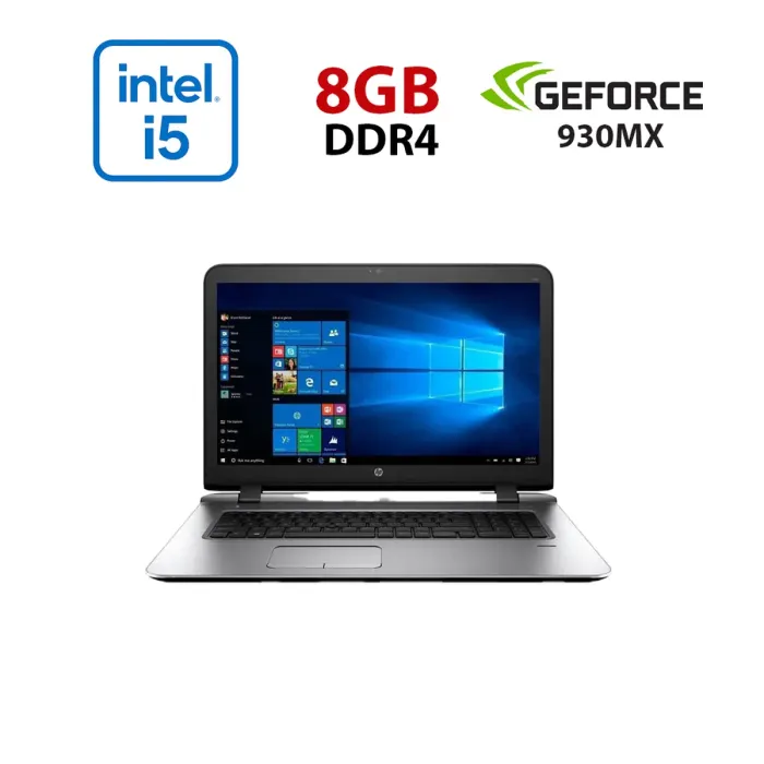 Ноутбук HP ProBook 470 G4 / 17.3" (1600x900) TN / Intel Core i5-7200U (2 (4) ядра по 2.5 - 3.1 GHz) / 8 GB DDR4 / 240 GB SSD / nVidia GeForce 930MX, 2 GB DDR3, 64-bit / WebCam б/в - зображення 1