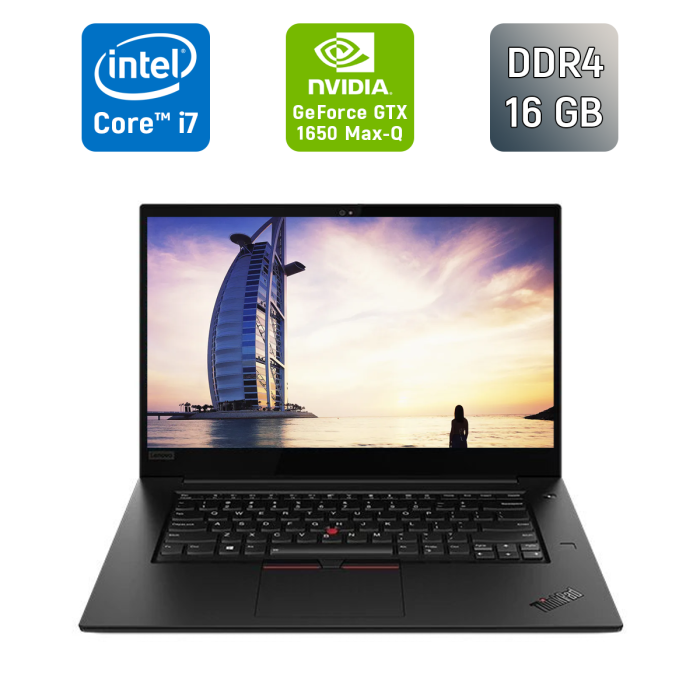 Ігровий ноутбук Б-класу Lenovo ThinkPad X1 Extreme Gen 2 / 15.6" (1920x1080) IPS / Intel Core i7-9750H (6 (12) ядер по 2,6 - 4,5 ГГц) / 16 ГБ DDR4 / 512 ГБ SSD / nVidia GeForce GTX 1650 Max-Q, 4 ГБ GDDR5, 128-біт / WebCam / Fingerprint б/в - изображение 1