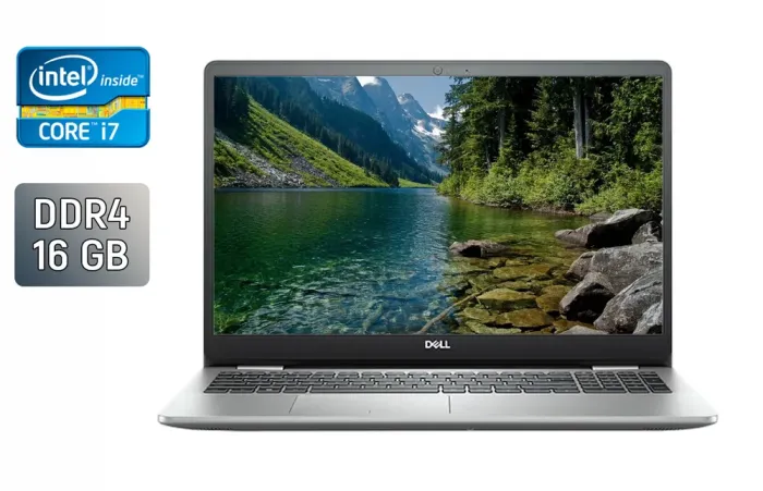 Ноутбук Б-клас Dell Inspiron 5593 / 15.6" (1920x1080) IPS / Intel Core i7-1065G7 (4 (8) ядра по 1.3 - 3.9 GHz) / 16 GB DDR4 / 480 GB SSD / Intel Iris Plus Graphics / WebCam / Windows 10 б/в - зображення 1