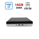 Неттоп HP ProDesk 600 G5 DM USFF / Intel Core i7-9700T (8 ядер по 2.0 - 4.3 GHz) / 16 GB DDR4 / 256 GB SSD M.2 NVMe / Intel UHD Graphics 630 / Win 11 Pro Lic б/в