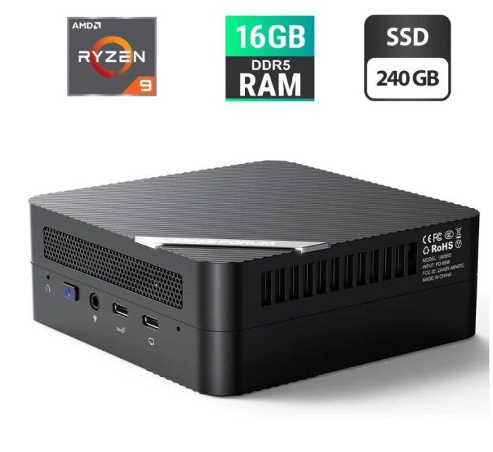 Неттоп Beelink GR9 USFF / AMD Ryzen 9 5900HX (8 (16) ядер по 3.3 - 4.6 GHz) / 16 GB DDR4 / 240 GB SSD / AMD RX Vega 8 / USB 3.1 / Wi-Fi / Bluetooth / Блок живлення в комплекті б/в - зображення 2