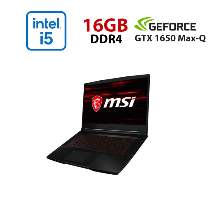 Ігровий ноутбук MSI GF63 Thin 11SC-1012NEU / 15,6" (1920x1080) IPS / Intel Core i5-11400H (6 (12) ядер по 2,7 - 4,5 ГГц) / 16 ГБ DDR4 / 960 ГБ SSD / nVidia GeForce GTX 1650 Max-Q, 4 ГБ GDDR5, 128-біт / Веб-камера б/в - зображення 1