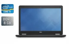 Ноутбук Dell Latitude E5550 / 15.6" (1920x1080) IPS / Intel Core i5-5300U (2 (4) ядра по 2.3 - 2.9 GHz) / 8 GB DDR3 / 240 GB SSD / Intel HD Graphics 5500 / WebCam / Windows 10 б/в