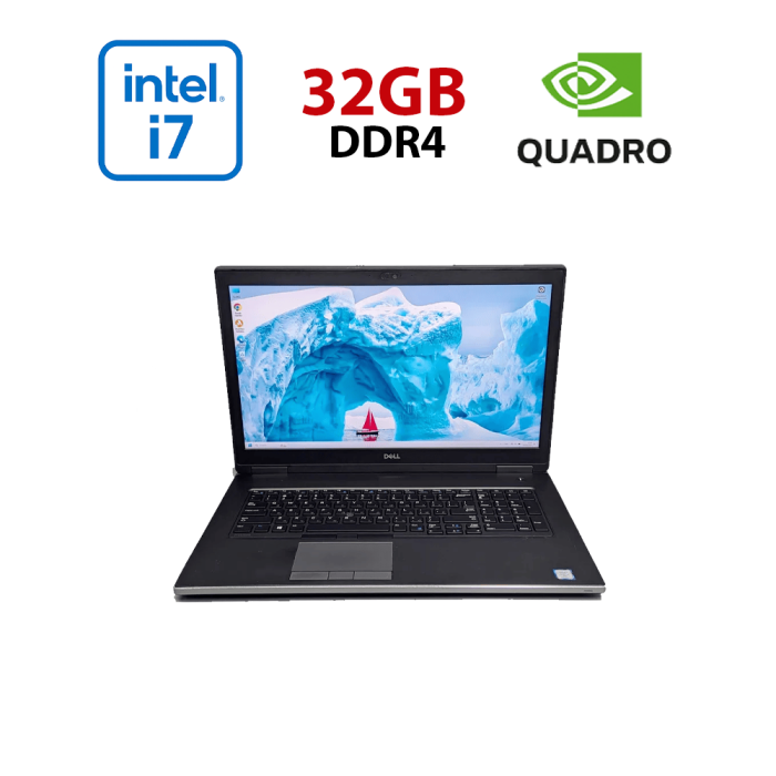 Мобільна робоча станція Dell Precision 7740 / 17,3" (1920x1080) IPS / Intel Core i7-9750H (6 (12) ядер по 2,6 - 4,5 ГГц) / 32 ГБ DDR4 / 512 ГБ SSD / nVidia Quadro RTX 4000, 8 ГБ GDDR6, 256-біт / WebCam б/в - зображення 1