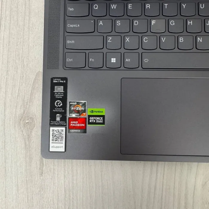 Ігровий ультрабук Б-клас Lenovo Slim 7 ProX 14ARH7 / 14.5" (3072x1920) IPS Touch / AMD Ryzen 7 6800HS (8 (16) ядер по 3.2 - 4.7 GHz) / 16 GB DDR5 / 1000 GB SSD NVMe / nVidia GeForce RTX 3050, 4 GB GDDR6, 128-bit / WebCam б/в - зображення 8