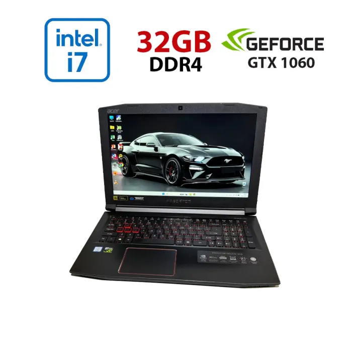 Ігровий ноутбук Aсer Predator Helios 300 ph315-51-71FS / 15,6" (1920x1080) IPS / Intel Core i7-8750H (6 (12) ядер по 2,2 - 4,1 ГГц) / 32 ГБ DDR4 / 256 ГБ SSD + 1000 ГБ HDD / nVidia GeForce GTX 1060, 6 ГБ GDDR5, 192-біт / WebCam б/в - зображення 1