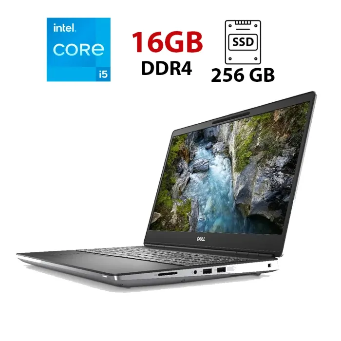 Ноутбук Dell Precision 7550 / 15.6" (1920x1080) IPS / Intel Core i5-10400H (4 (8) ядра по 2.6 - 4.6 GHz) / 16 GB DDR4 / 256 GB SSD / Intel UHD Graphics / WebCam б/в - зображення 1