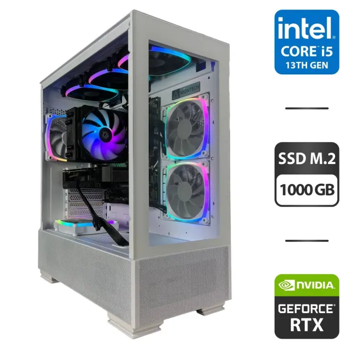 Збірка під замовлення: ігровий ПК Montech Sky Tower / AMD Ryzen 7 7700 (10 (16) ядер по 1.8 - 4.6 GHz) / 32 GB DDR5 / 1000 GB SSD M.2 / nVidia GeForce RTX 4060, 8 GB GDDR6, 128-bit / HDMI / 650W б/в - зображення 1