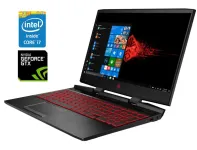 Ігровий ноутбук Б-клас HP Omen 15-dc1057nr / 15.6" (1920x1080) IPS / Intel Core i7-9750H (6 (12) ядер по 2.6 - 4.5 GHz) / 16 GB DDR4 / 256 GB SSD + 500 GB HDD / nVidia GeForce GTX 1650, 4 GB GDDR5, 128-bit / WebCam / Win 11 б/в