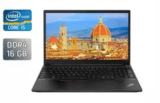 Ноутбук Б-клас Lenovo ThinkPad E15 / 15.6" (1920x1080) IPS / Intel Core i5-10210U (4 (8) ядра по 1.6 - 4.2 GHz) / 16 GB DDR4 / 256 GB SSD / Intel UHD Graphics / WebCam / HDMI б/в