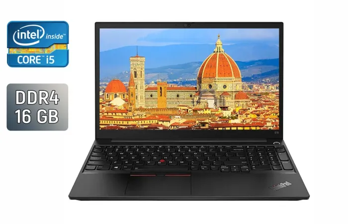 Ноутбук Б-клас Lenovo ThinkPad E15 / 15.6" (1920x1080) IPS / Intel Core i5-10210U (4 (8) ядра по 1.6 - 4.2 GHz) / 16 GB DDR4 / 256 GB SSD / Intel UHD Graphics / WebCam / HDMI б/в - зображення 1