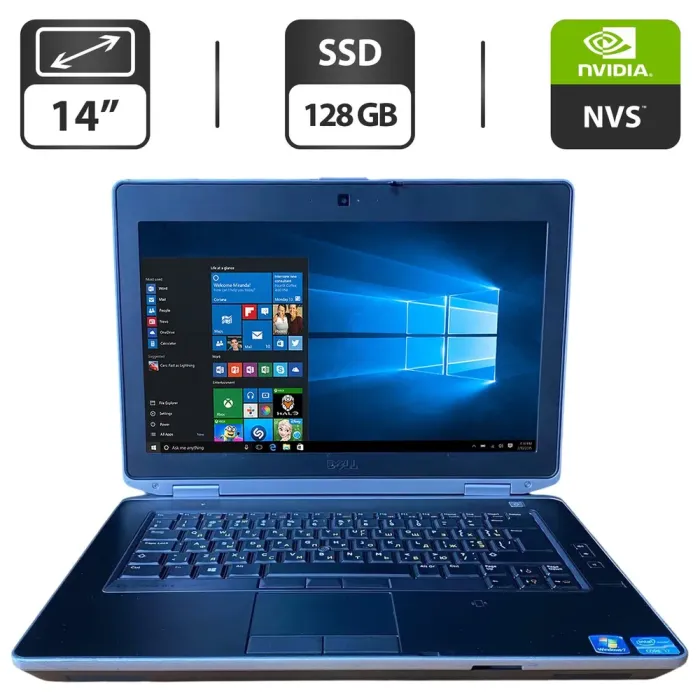 Ноутбук Dell Latitude E6430 / 14" (1600x900) TN / Intel Core i7-3520M (2 (4) ядра по 2.9 - 3.6 GHz) / 8 GB DDR3 / 128 GB SSD / nVidia NVS 5200M, 1 GB GDDR5, 64-bit / WebCam / DVD-ROM б/в - зображення 1