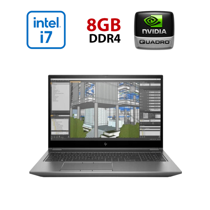 Мобільна робоча станція HP ZBook Fury 15 G7 / 15,6" (1920x1080) IPS / Intel Core i7-10750H (6 (12) ядер по 2,6 - 5,0 ГГц) / 8 ГБ DDR4 / 240 ГБ SSD / nVidia Quadro T2000 Max-Q, 4 ГБ GDDR6, 128-біт / WebCam б/в - зображення 1