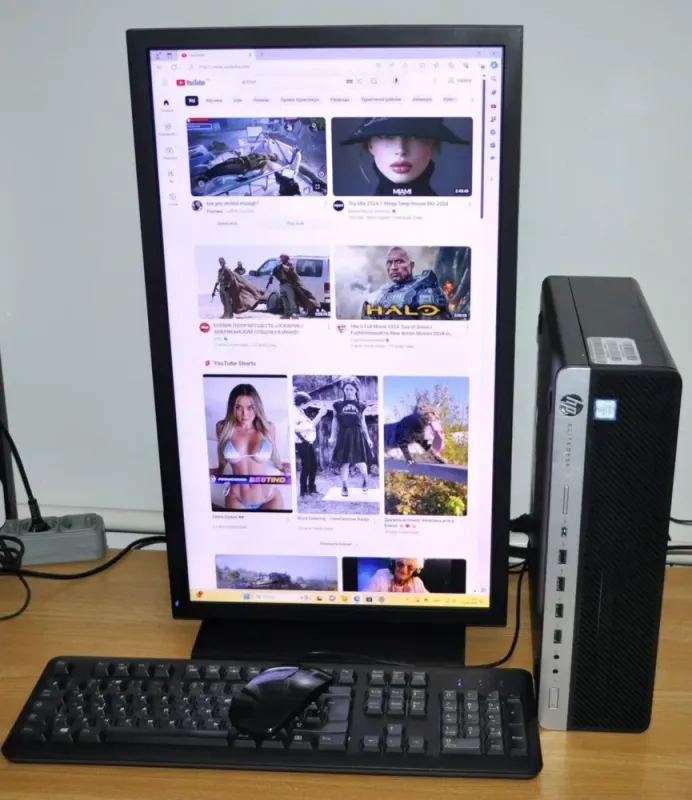 Комплект ПК: HP EliteDesk 800 G3 SFF / Intel Core i5-6500 (4 ядра по 3.2 - 3.6 GHz) / 8 GB DDR4 / 240 GB SSD / Intel HD Graphics 530 / DVD-ROM + Монітор Б-клас Acer B243HL / 24" (1920x1080) TN / VGA, DVI б/в - зображення 8