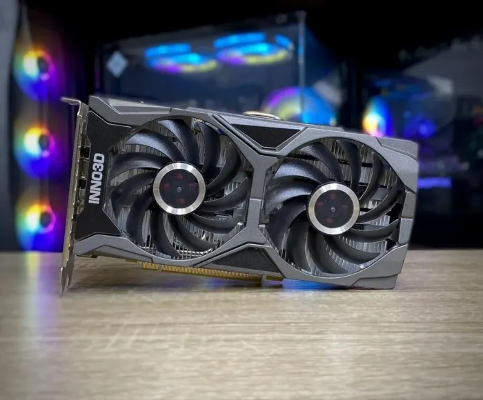 Дискретна відеокарта Inno3D GeForce RTX 2060 Twin X2, 6 GB GDDR6, 192-bit / 1x HDMI, 3x DisplayPort / (N20602-06D6-1710VA23) б/в - зображення 2