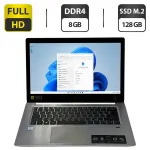 Ноутбук Б-клас Acer Swift SF314-52-51H8 / 14" (1920x1080) IPS / Intel Core i5-7200U (2 (4) ядра по 2.5 - 3.1 GHz) / 8 GB DDR4 / 128 GB SSD M.2 / Intel HD Graphics 620 / WebCam б/в