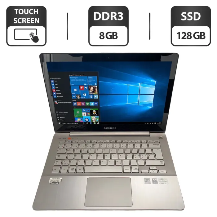 Ноутбук Б-клас Samsung NP740U3E / 13.3" (1920x1080) TN Touch / Intel Core i5-3337U (2 (4) ядра по 1.8 - 2.7 GHz) / 8 GB DDR3 / 128 GB SSD / Intel HD Graphics 4000 / WebCam / HDMI б/в - зображення 1