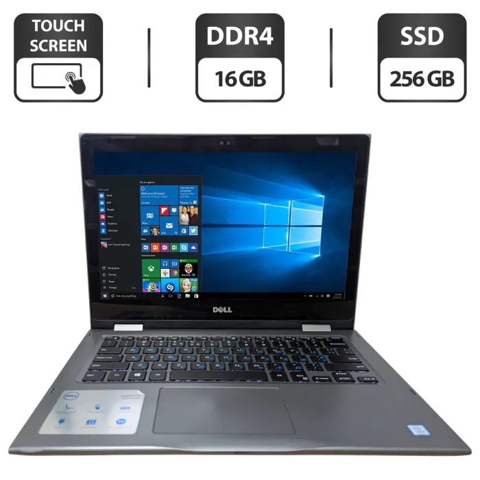 Ультрабук Б-клас Dell Inspiron 13 5000 (P69G) / 13.3" (1920x1080) IPS Touch / Intel Core i5-8250U (4 (8) ядра по 1.6 - 3.4 GHz) / 16 GB DDR4 / 256 GB SSD / Intel UHD Graphics 620 / WebCam б/в - зображення 1