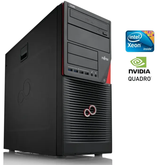 Робоча станція Fujitsu Celsius W550 Tower / Intel Xeon E3-1275 v5 (4 (8) ядра по 3,6 - 4,0 ГГц) / 32 ГБ DDR4 / 512 ГБ SSD / nVidia Quadro P2000, 5 ГБ GDDR5, 160-біт б/в - зображення 1