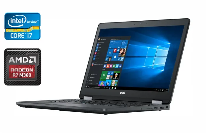 Ноутбук Dell Latitude E5570 / 15.6" (1920x1080) IPS / Intel Core i7-6600U (2 (4) ядра по 2.6 - 3.4 GHz) / 16 GB DDR4 / 512 GB SSD / AMD Radeon R7 M360, 2 GB DDR3, 64-bit / WebCam / Windows 10 б/в - зображення 1