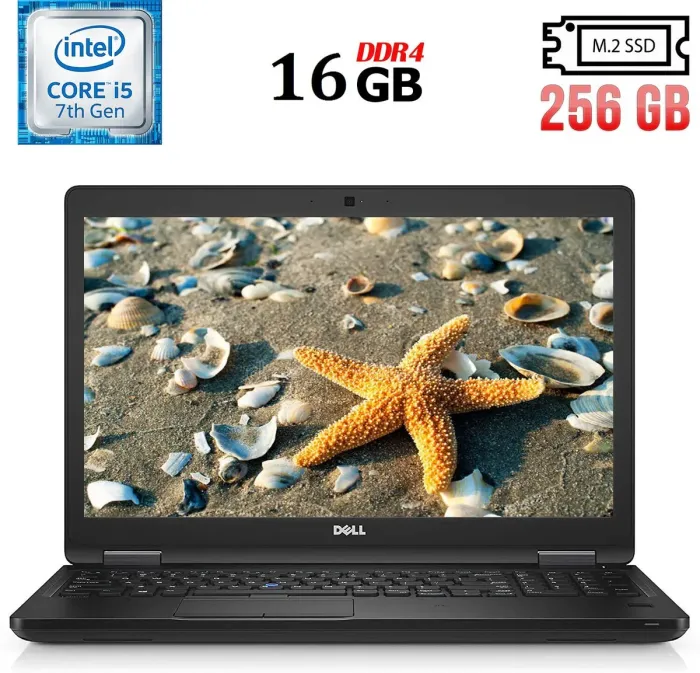 Ноутбук Dell Precision 3520 / 15.6" IPS Touch / Intel Core i5-7440HQ (4 ядра по 2.8-3.8GHz) / 16GB DDR4 / 256GB SSD M.2 / Intel HD Graphics 630 / WebCam / HDMI б/в - зображення 1