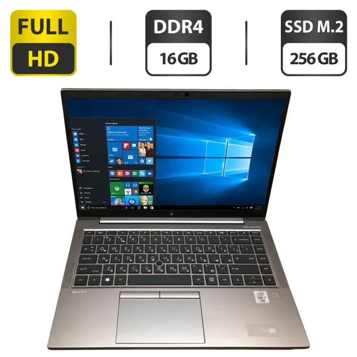 Мобільна робоча станція Б-клас HP ZBook Firefly 14 G7 / 14" (1920x1080) IPS / Intel Core i7-10610U (4 (8) ядра по 1.8 - 4.9 GHz) / 16 GB DDR4 / 256 GB SSD M.2 / Intel UHD Graphics / WebCam б/в - зображення 1