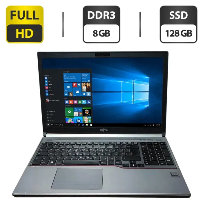 Ноутбук Fujitsu LifeBook E754 / 15.6" (1920x1080) TN / Intel Core i5-4200M (2 (4) ядра по 2.5 - 3.1 GHz) / 8 GB DDR3 / 128 GB SSD / Intel HD Graphics 4600 / Webcam б/в - зображення 1