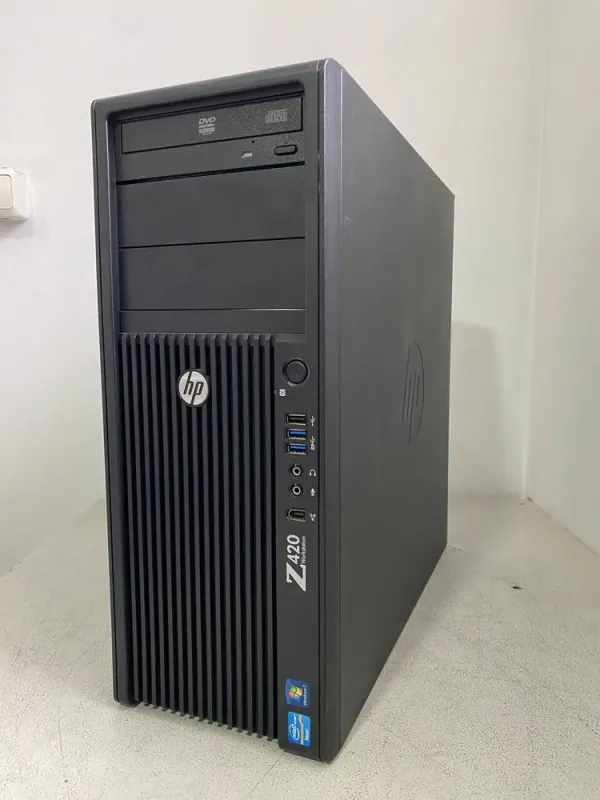 Робоча станція HP Z420 Workstation Tower / Intel Xeon E5-2680 (8 (16) ядер по 2.7 - 3.5 GHz) / 64 GB DDR3 / 240 GB SSD + 500 GB HDD / AMD Radeon RX 570, 8 GB GDDR5, 256-bit / DVD-ROM б/в - зображення 2