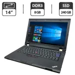 Ноутбук Б-клас Lenovo ThinkPad L420 / 14" (1366x768) TN / Intel Core i5-2410M (2 (4) ядра по 2.3 - 2.9 GHz) / 8 GB DDR3 / 240 GB SSD / Intel HD Graphics 3000 / WebCam б/в