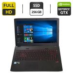 Ігровий ноутбук Asus ROG ZX50VW / 15.6" (1920x1080) TN / Intel Core i7-6700HQ (4 (8) ядра по 2,6 - 3,5 ГГц) / 16 ГБ DDR4 / 256 ГБ SSD / nVidia GeForce GTX 960M, 2 ГБ GDDR5, 128-біт / WebCam / DVD-ROM б/в