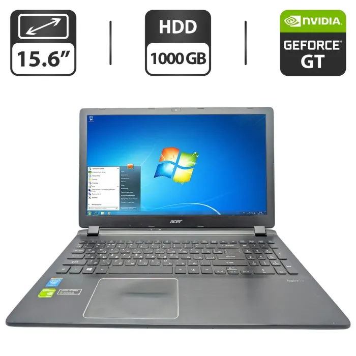 Ноутбук Acer Aspire V5-573G / 15.6" (1600x900) TN / Intel Core i5-4200U (2 (4) ядра по 1.6 - 2.6 GHz) / 8 GB DDR3 / 1000 GB HDD / nVidia GeForce GT 750M, 2 GB GDDR5, 128-bit / WebCam / Без АКБ б/в - зображення 1