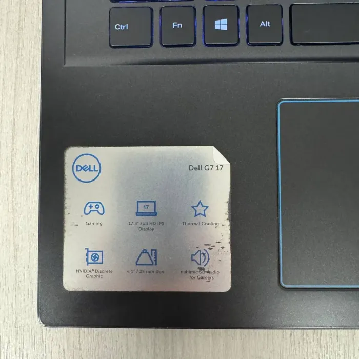 Ігровий ноутбук Б-класу Dell G7 7790 / 17,3" (1920x1080) IPS / Intel Core i7-9750H (6 (12) ядра по 2,6 - 4,5 ГГц) / 16 ГБ DDR4 / 256 ГБ SSD NVMe + 1000 ГБ HDD / nVidia GeForce RTX 2060, 6 ГБ GDDR6, 192-bit / WebCam б/в - зображення 8